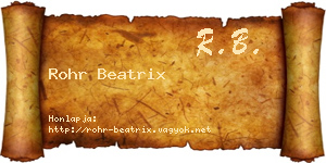 Rohr Beatrix névjegykártya