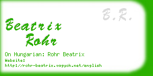 beatrix rohr business card